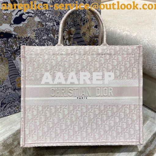 Replica Dior Book Tote bag in Rose Des Vents Oblique Embroidery 2