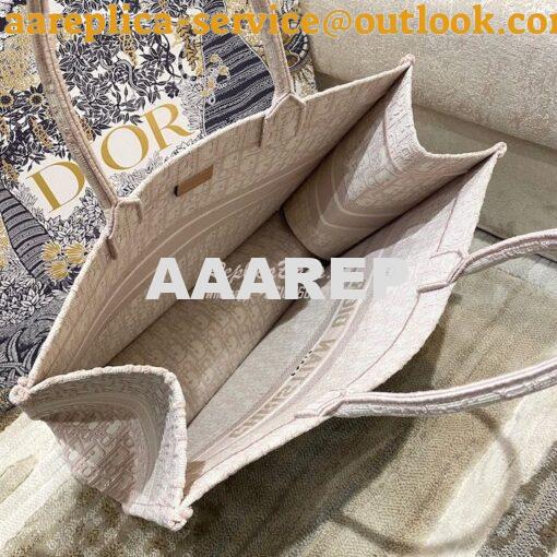 Replica Dior Book Tote bag in Rose Des Vents Oblique Embroidery 6