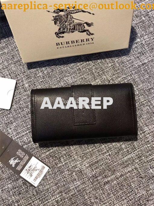Replica Burberry Textured black Leather Continental Wallet 40259731 3