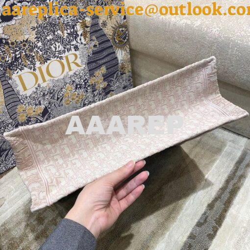 Replica Dior Book Tote bag in Rose Des Vents Oblique Embroidery 9