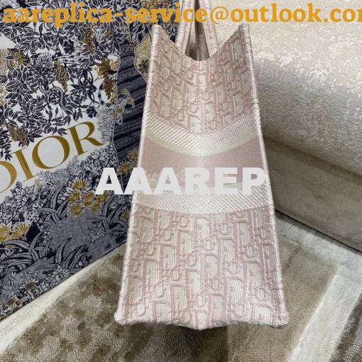 Replica Dior Book Tote bag in Rose Des Vents Oblique Embroidery 12