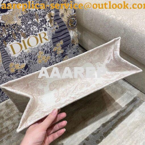 Replica Dior Book Tote bag in Rose Des Vents Toile de Jouy Embroidery 9