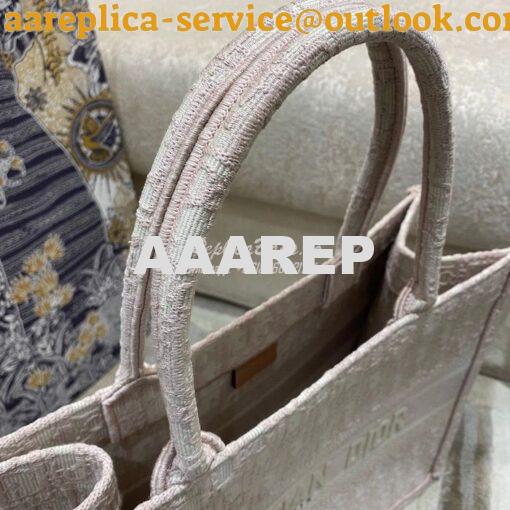 Replica Dior Book Tote bag in Rose Des Vents Oblique Embroidery 14