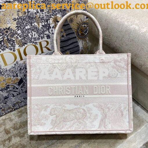 Replica Dior Book Tote bag in Rose Des Vents Toile de Jouy Embroidery 10