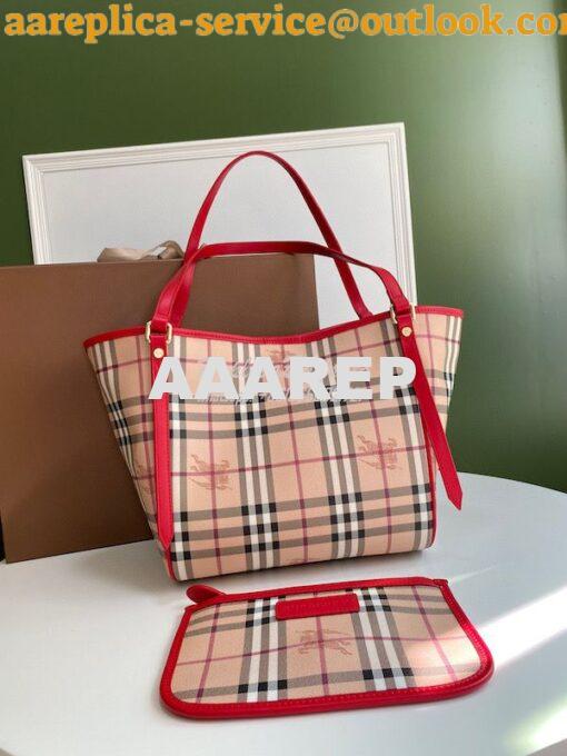 Replica Burberry The Small Canter In Haymarket Check 2 in 1 Red