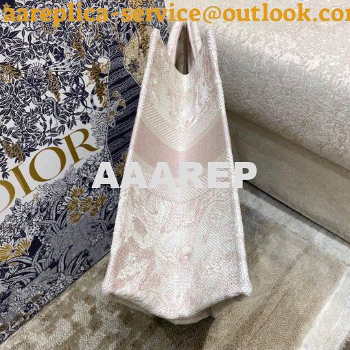 Replica Dior Book Tote bag in Rose Des Vents Toile de Jouy Embroidery 12