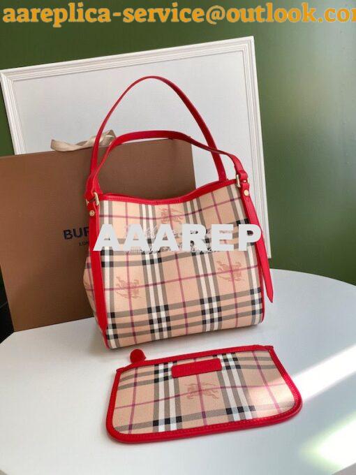 Replica Burberry The Small Canter In Haymarket Check 2 in 1 Red 3