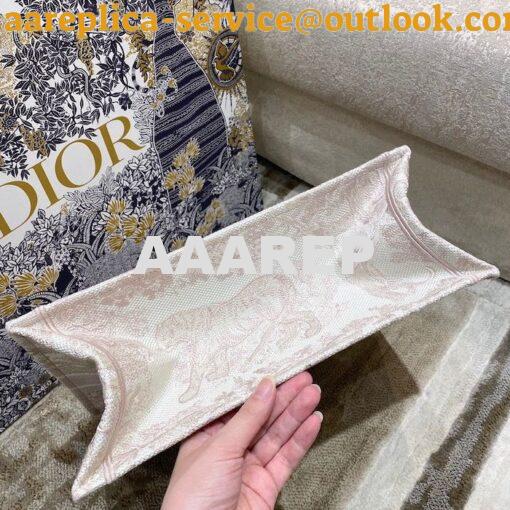 Replica Dior Book Tote bag in Rose Des Vents Toile de Jouy Embroidery 14