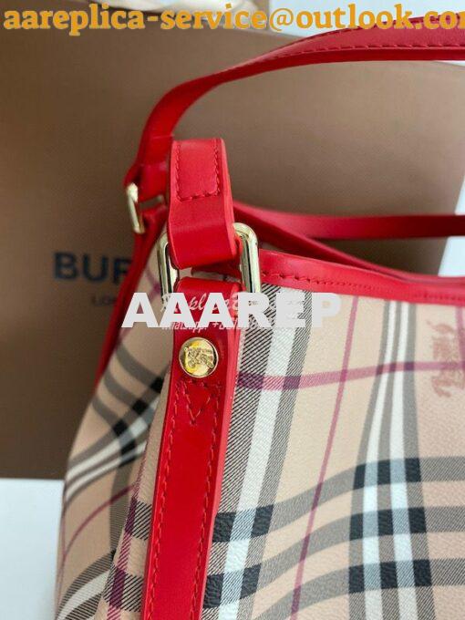 Replica Burberry The Small Canter In Haymarket Check 2 in 1 Red 6