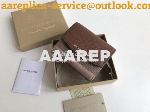 Replica Burberry Luna House Check Canvas and Leather Flap Compact Wall 17