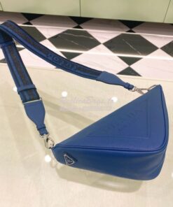 Replica Saffiano Prada Triangle bag 2VH155 Bluette