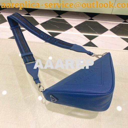 Replica Saffiano Prada Triangle bag 2VH155 Bluette