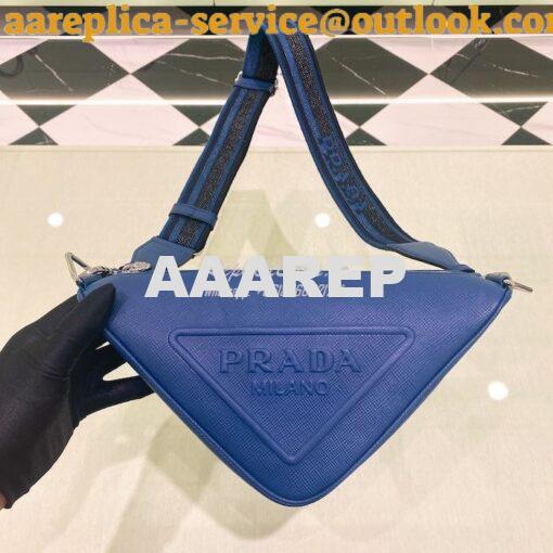 Replica Saffiano Prada Triangle bag 2VH155 Bluette 2