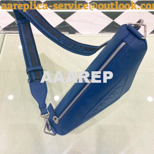 Replica Saffiano Prada Triangle bag 2VH155 Bluette 5