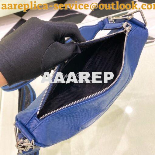 Replica Saffiano Prada Triangle bag 2VH155 Bluette 6