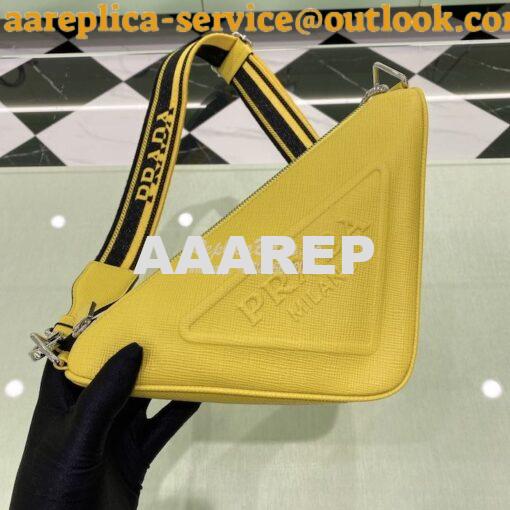 Replica Saffiano Prada Triangle bag 2VH155 Yellow