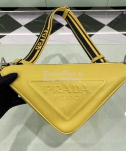 Replica Saffiano Prada Triangle bag 2VH155 Yellow 2