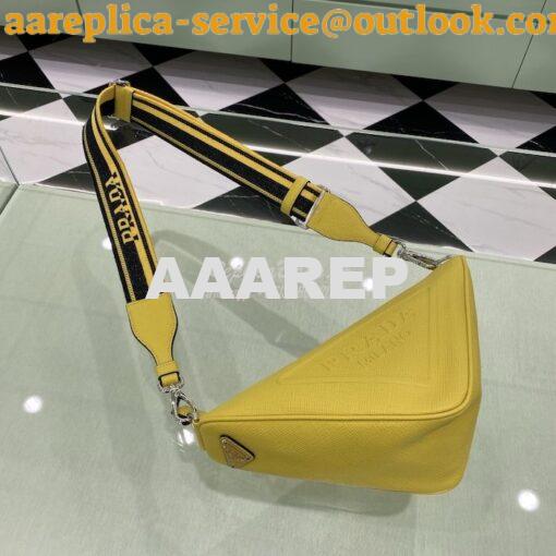 Replica Saffiano Prada Triangle bag 2VH155 Yellow 3