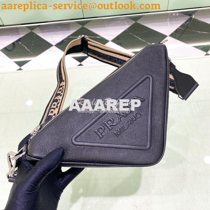 Replica Saffiano Prada Triangle bag 2VH155 Black 3 Replica Saffiano Prada Triangle bag 2VH155 Black 3