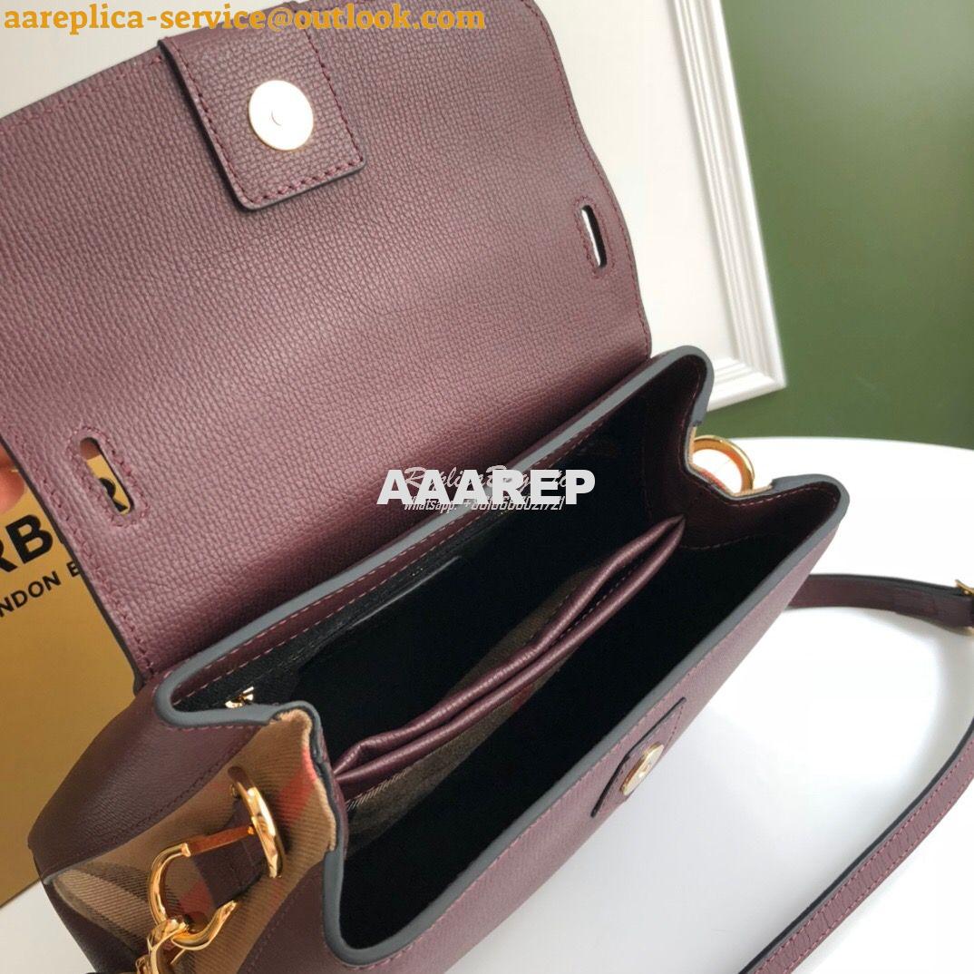 Replica Burberry Grainy Leather and House Check Tote Bag Mahogany Red 6 Replica Burberry Grainy Leather and House Check Tote Bag Mahogany Red 6