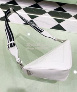 Replica Saffiano Prada Triangle bag 2VH155 White