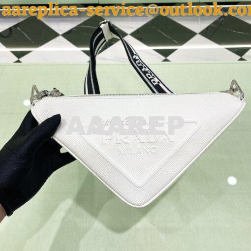 Replica Saffiano Prada Triangle bag 2VH155 White 2