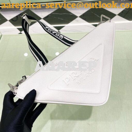 Replica Saffiano Prada Triangle bag 2VH155 White 3