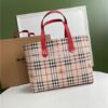 Replica Burberry The Small Reversible Tote in Haymarket Check and Leat 11