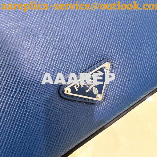 Replica Prada Saffiano leather pouch 2VF039 Blue 6