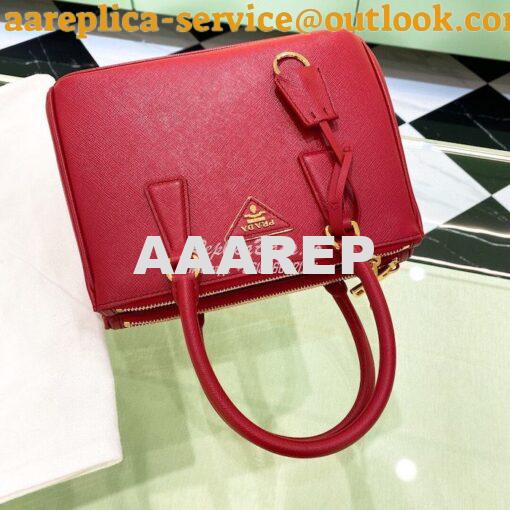 Replica Prada Galleria Saffiano leather small bag 1BA896 Fiery Red 2