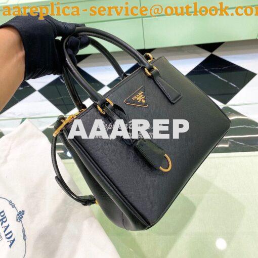 Replica Prada Galleria Saffiano leather small bag 1BA896 Black 2