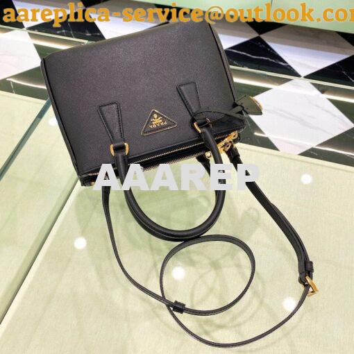 Replica Prada Galleria Saffiano leather small bag 1BA896 Black 3