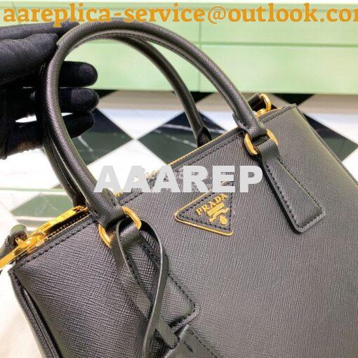 Replica Prada Galleria Saffiano leather small bag 1BA896 Black 6