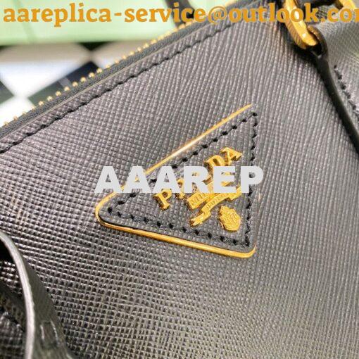 Replica Prada Galleria Saffiano leather small bag 1BA896 Black 7