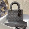 Replica Dior Quilted Steel Grey Patent Leather Mini Lady Dior Bag 9