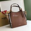 Replica Burberry The Small Canter in Leather and House Check Tan