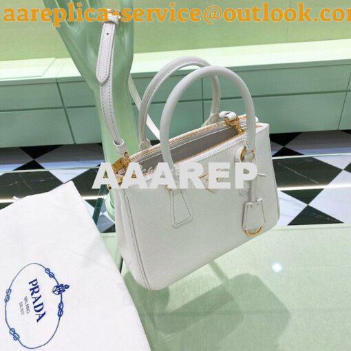 Replica Prada Galleria Saffiano leather small bag 1BA896 White