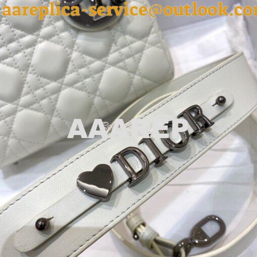 Replica Lady Dior My ABCdior Bag Latte Cannage Lambskin with Ruthenium 2
