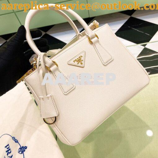 Replica Prada Galleria Saffiano leather small bag 1BA896 White 2