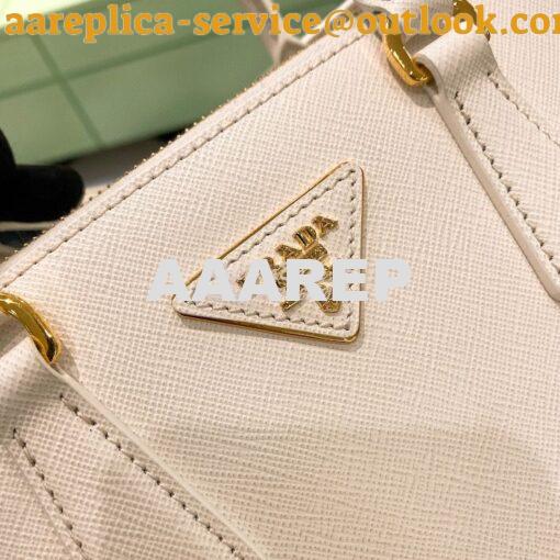 Replica Prada Galleria Saffiano leather small bag 1BA896 White 3
