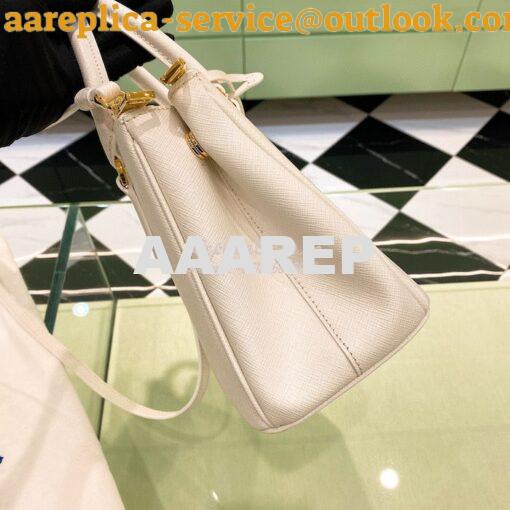 Replica Prada Galleria Saffiano leather small bag 1BA896 White 4