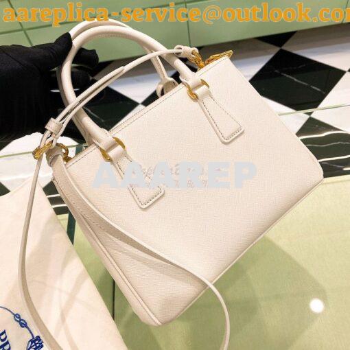 Replica Prada Galleria Saffiano leather small bag 1BA896 White 5