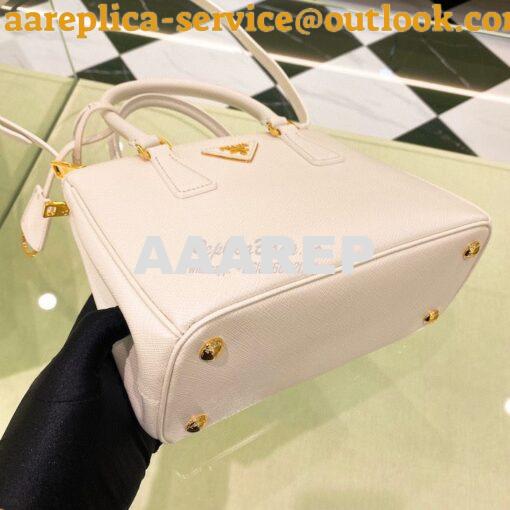 Replica Prada Galleria Saffiano leather small bag 1BA896 White 6