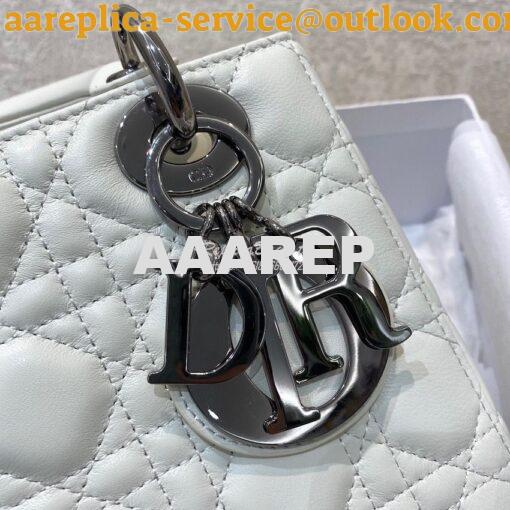 Replica Lady Dior My ABCdior Bag Latte Cannage Lambskin with Ruthenium 3