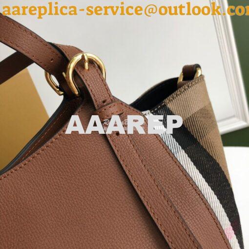 Replica Burberry The Small Canter in Leather and House Check Tan 5