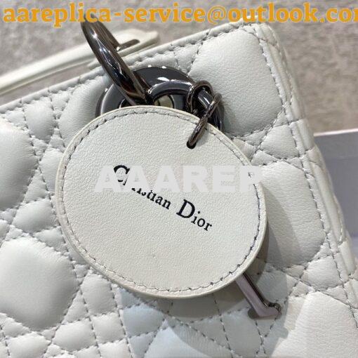 Replica Lady Dior My ABCdior Bag Latte Cannage Lambskin with Ruthenium 4