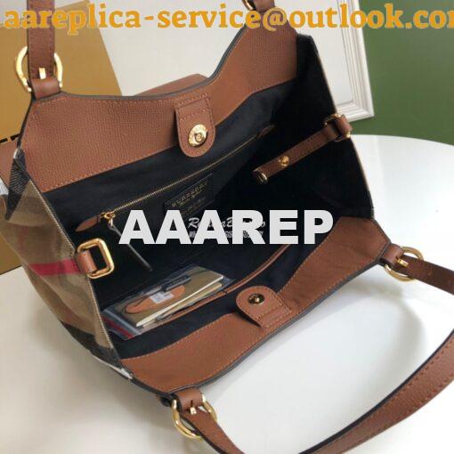 Replica Burberry The Small Canter in Leather and House Check Tan 7