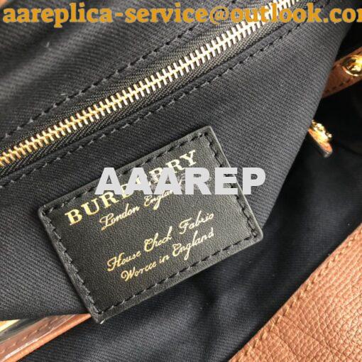 Replica Burberry The Small Canter in Leather and House Check Tan 8