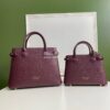 Replica Burberry The Small Banner in Leather and House Check Wine