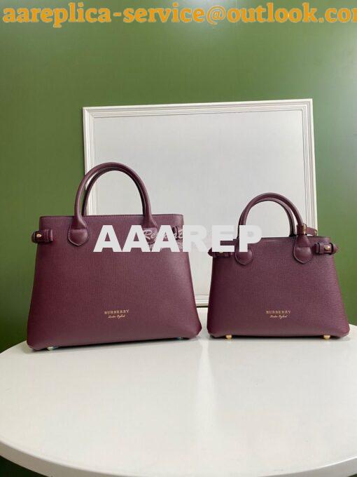 Replica Burberry The Small Banner in Leather and House Check Wine